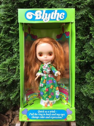Vintage 1972 Kenner Blythe Doll Redhead Side Part W/ Box Shoes & Stand
