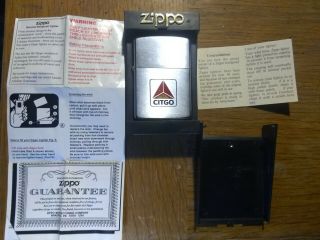 Vintage Citgo 1968 Zippo Slim Cigarette Lighter Citgo Iii Iii