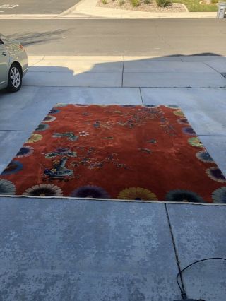 Vintage Chinese Rug Art Deco Period Unusual Design And Size