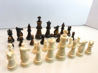 Antique 20th C German Carved Staunton Style Chess Set