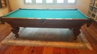 Antique 9 - Foot Griffith Pool Table - Circa Late 1860s - Fully Restored
