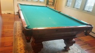 Antique 9 - Foot Griffith Pool Table - Circa Late 1860s - Fully Restored 3