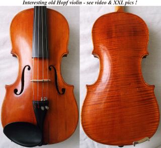 Old German 19th C Hopf Violin - Video - Antique Master バイオリン Rare скрипка 001