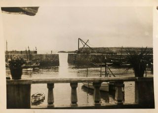 Vintage Old Photograph Fishing Boats In Harbour Newlyn Cornwall 1930’s