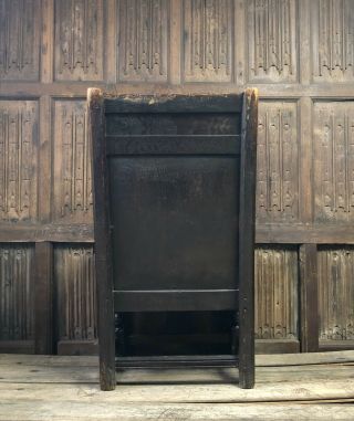 A Rare 17th Century Welsh Oak Enclosed Armchair Carved With Bullseyes 3