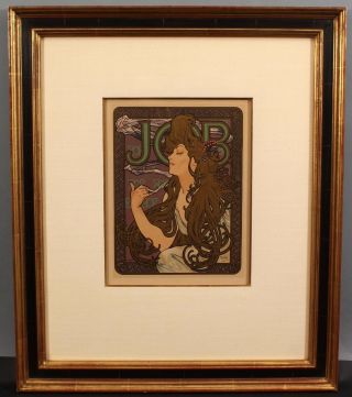 Maitres De Laffiche Gilded Art Nouveau Lithograph Poster Job,  Alphonse Mucha Nr