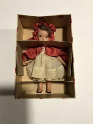 Vintage Nancy Ann Storybook Dolls 116 Little Red Riding Hood Bisque W/box