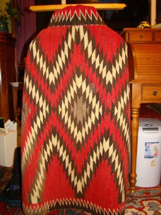 Antique Navajo Rug Red Mesa Large Native American Weaving Blanket 2
