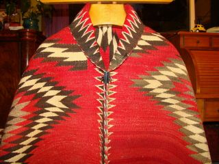 Antique Navajo Rug Red Mesa Large Native American Weaving Blanket 3