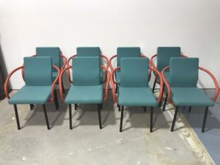 1986 Ettore Sottsass Mandarin Chairs For Knoll Set Of 8 Mid - Century Modern
