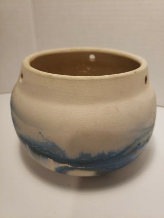 Vintage Nemadji Hanging Swirl Pottery Planter Rustic Pot 4 1/4 " Height