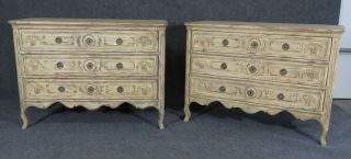 Great Pair Painted French Louis Xv Style John Widdicomb Dressers Commodes C1960s