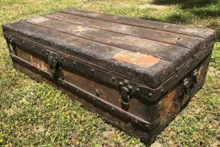 Luxury Early Antique Louis Vuitton Steamer Trunk Serial 144218