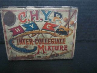 Antique Vintage C.  H.  Y.  P.  Tobacco Tin,  Inter - Collegiate Mixture,  Advertising