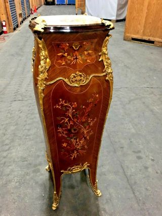 Marquetry Louis XV Style Pedestals Stands 2
