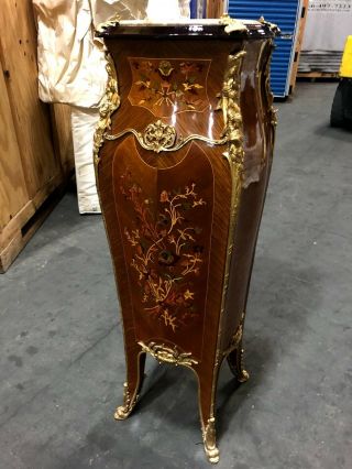 Marquetry Louis XV Style Pedestals Stands 3