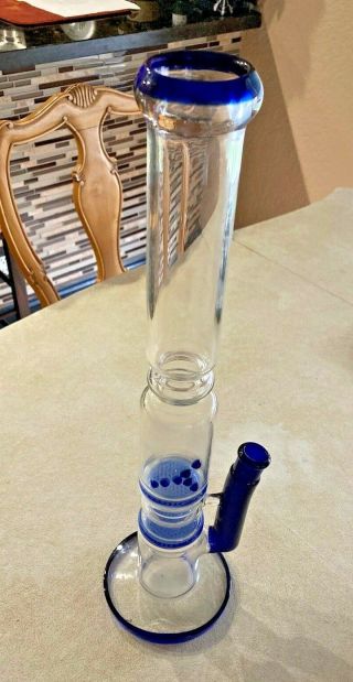 Hookah Water Pipe Heavy Glass Colbalt Tall Unique