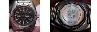 Vintage American Heritage Swiss Divers Wristwatch 5atm Parts Repair Otron Band