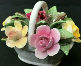 Vintage Royal Stratford Bone China England Hand - Crafted 7 Roses Bowl Figurine