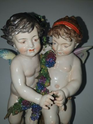 Antique German Dresden Volkstedt Porcelain group of angels 2