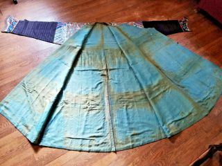 Antique Chinese Dragon Robe Forbidden Stitch 19th Late Qing Dynasty 3