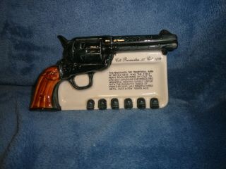 Vintage Collector Ceramic Ashtray Colt Peacemaker.  45 Cal.  1873 9” X 4.  5”