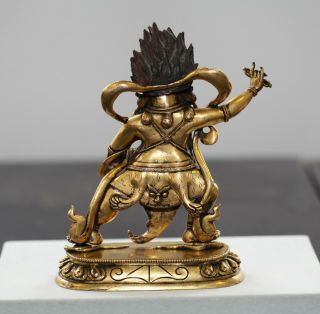 Antique Chinese Tibetan gilt bronze buddha,  Mahakala,  18th century,  QING DYNASTY 3
