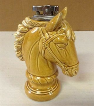 Quality Vintage Horse Table Lighter Detailed Ceramic Pottery