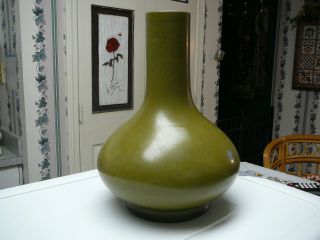 Rare Chinese Porcelain Teadust Glaze Bottle Vase Qianlong Mark And Period 18thc