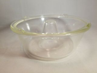 Glasbake Baking Clear Thick Heavy Glass Usa Bundt Cake Pan Angel Food Vintage