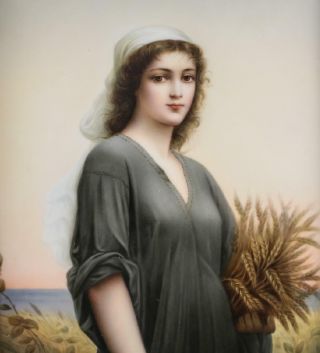 Large & Fine KPM Porcelain Portrait Plaque of Ruth & Giltwood Frame 19th Century 2