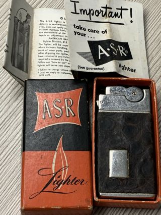 Vintage Asr Semi Automatic Pocket Lighter Leather Wrapped,  Instructions