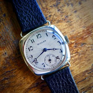 A Stunning Gents 1920s Vintage Rolex Military Officers Trench Watch In Silver