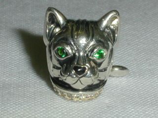 Vintage Signed Sterling Silver Cat 