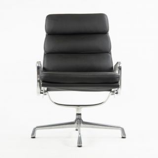 Vintage Eames Herman Miller Soft Pad Aluminum Group Lounge Chair Black