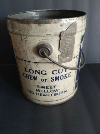 Rare vintage White Seal tobacco round litho tin 2