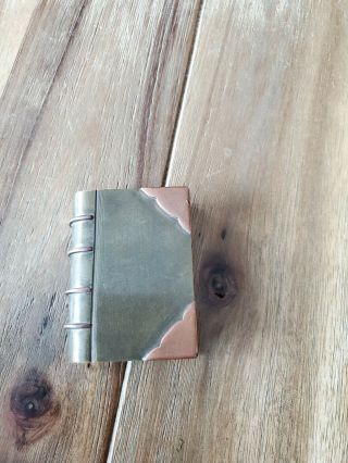 Vintage Brass & Copper Book Shaped Trench Pocket Lighter