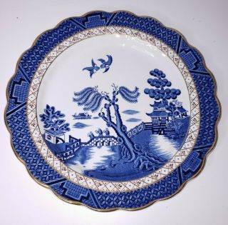 Vtg Booths Real Old Willow 10 3/8 " Dinner Plate Blue White England A8025 Exc,