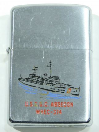 Zippo Lighter: Uscgc Absecon Whec - 374,  Us Coast Guard Cutter,  1969