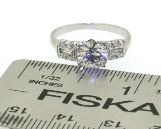 Antique platinum 1.  26ct diamond wedding engagement ring with 1.  02ct center sz 6 2