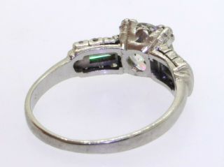 Antique platinum 1.  26ct diamond wedding engagement ring with 1.  02ct center sz 6 3