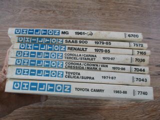 Vintage Chilton Repair Manuals For Mg Toyota Saab Renault Corolla Celica Supra