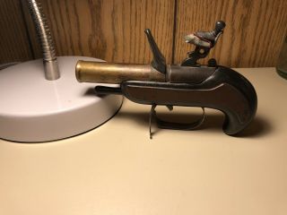 VINTAGE DUNHILL DUELING PISTOL GUN Table Lighter Antique Rare 3