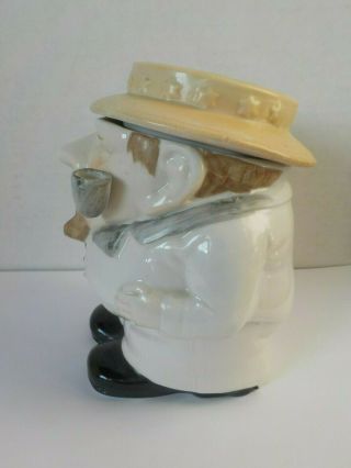 Antique German Porcelain Man Smoking a Pipe Figural Tobacco Jar 3