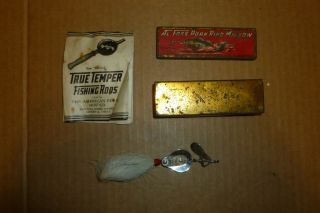 Al Foss Pork Rind Minnow Shimmy No.  5 Fishing Lure With True Temper Paper