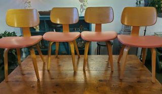 4 Thonet Bentwood Vinyl Dining Side Chairs Mid Century Modern Nyc