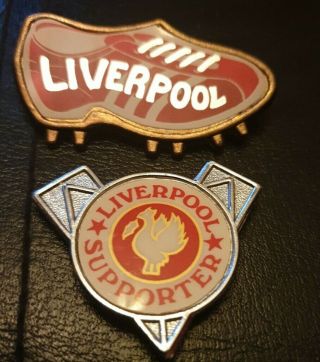2 Vintage Liverpool Football Club Badges.  Lfc