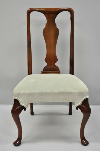 Vintage Hickory Chair Company Queen Anne Style Mahogany Dining Chairs Set of 4 2