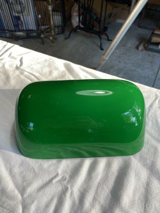 Vintage Replacement Shade Green Glass For Banker 
