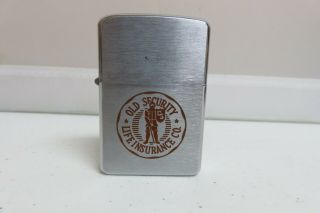 Vintage 1958 Zippo Lighter Old Security Life Insurance Co Advertising Knight